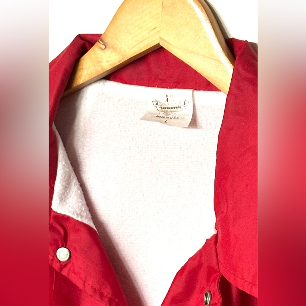 Vintage 80’s Men’s‎ Coach Nylon Red Windbreaker Snap-up Jacket - Picture 2 of 5